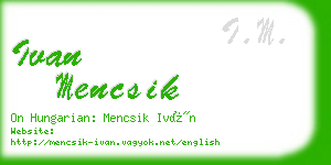 ivan mencsik business card